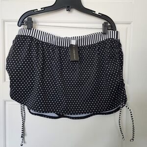 Lane Bryant- Black and White Polka Dot bathing Suit Skirt